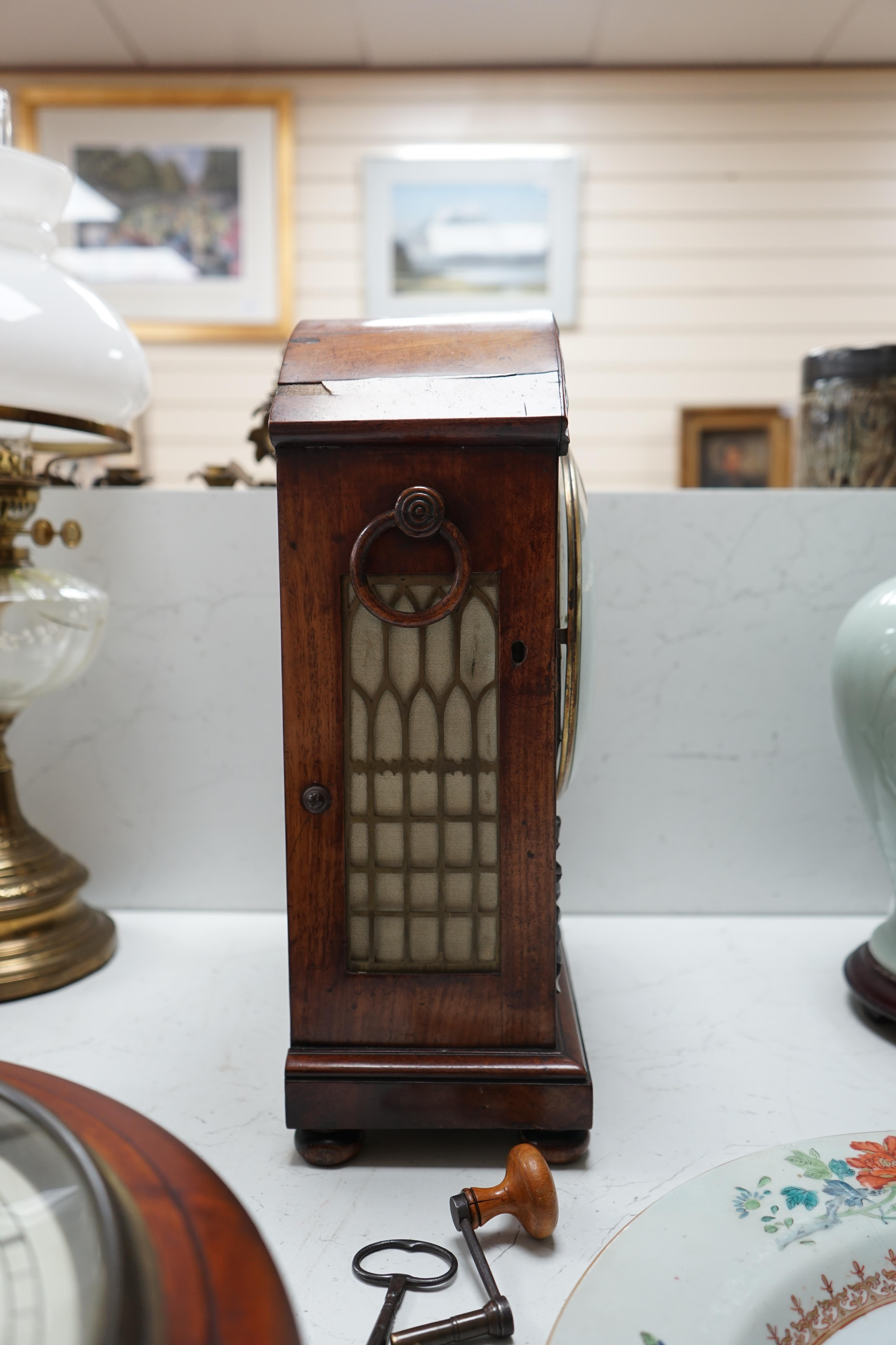 A William IV mahogany bracket timepiece, 42.5cm. Condition - fair to good, not tested